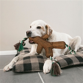 Hond met Fetchstix with Rope